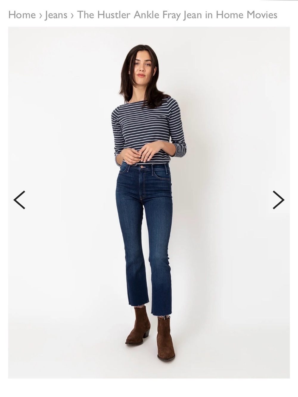 MOTHER Hustler Ankle Fray Jean (Home Movies Wash)